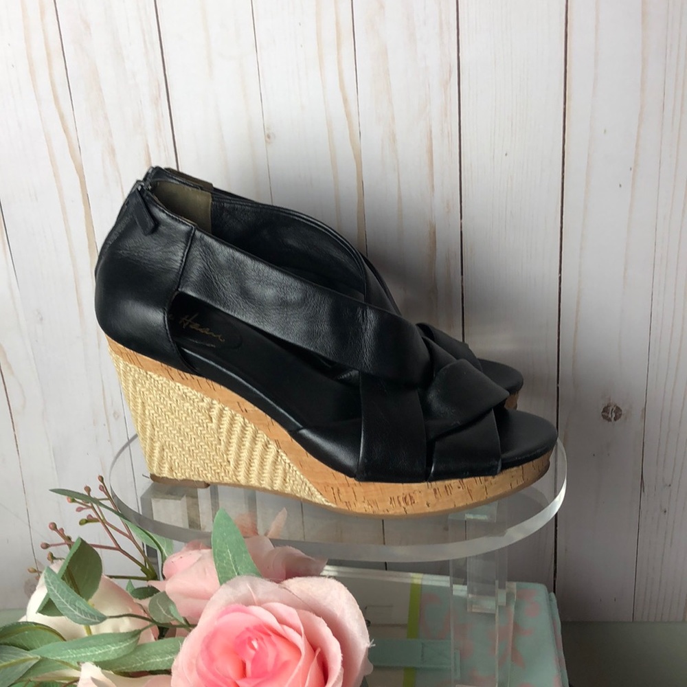 Cole Haan | Nike Air Black Leather Wedges